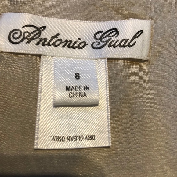 EUC Antonio Gual Champagne Silk Bridal Formal Gown - Picture 7 of 7